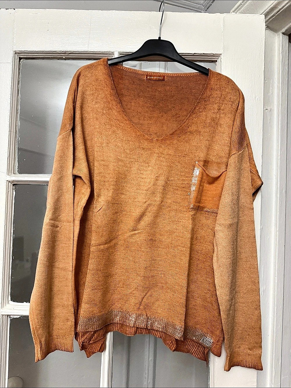Artigli Scoop Neck Knit Sweater in Brown